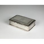 A Victorian silver snuff box by Nathaniel Mills, Birmingham 1840,