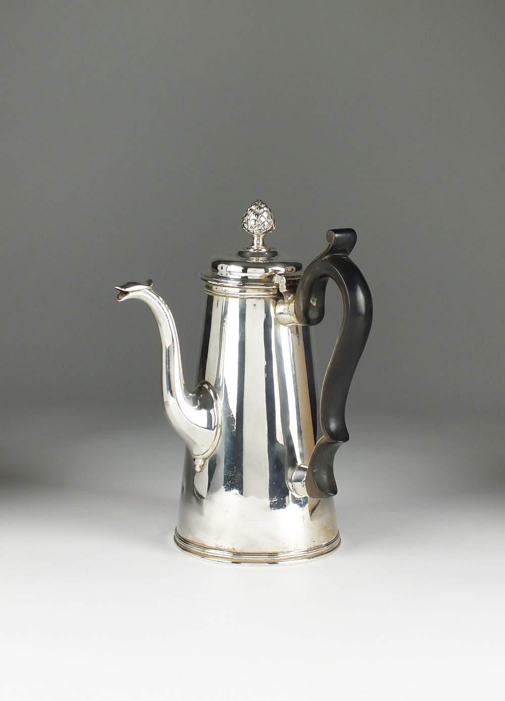 A Victorian silver coffee pot, AS, London 1891,