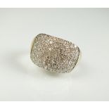 A 9ct gold diamond set panel ring,