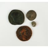 Three Roman coins, comprising; Silver Siliqua, Urbs Roma, Valentinian I (364-375 AD),