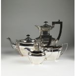 A four piece silver tea service, J B Chatterley & Sons Ltd, Birmingham 1943,