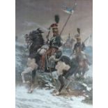 Richard Caton Woodville (1856-1927), Russian Lancers, signed lower left, oil on board, 23 x 16.