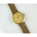 A Gentleman's 9ct gold Longines quartz bracelet watch,