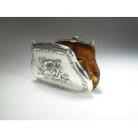 A George V silver mounted purse, Frank H Mannox, Birmingham 1913,