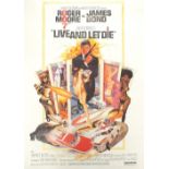 James Bond film poster, Live and let Die, United Artists, copyright 1973 Danjaq SA, unframed,