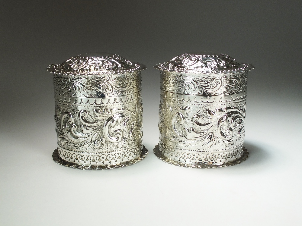 A pair of Victorian silver boxes, J.