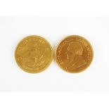 Two South African Krugerrands,