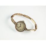 A lady's 9ct white gold wristwatch, import mark for Glasgow 1923,