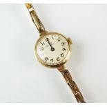 A Lady's 9ct gold Girard Perregaux bracelet wristwatch,