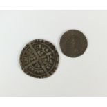 Edward III silver groat, ref Spink 1565, together with an Edward III silver penny,