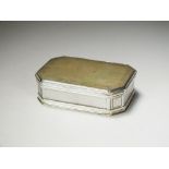 A William IV silver mounted mother of pearl box, London 1831, of canted rectangular form,