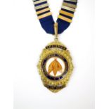 A 9ct gold polychrome enamel Jewel, 'Chairman Wholesale Tobacco Trade Association', Midland section,