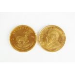 Two South Africa Krugerrands,