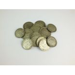 A large collection of British silver, cupro-nickel and bronze coinage, to include; half crowns,