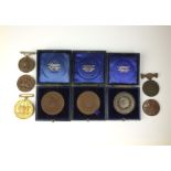 A collection of school and university award medals