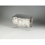 A silver mounted trinket/jewellery box