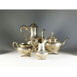 A matched Victorian four piece silver tea and coffee service