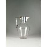 A silver mounted glass claret jug