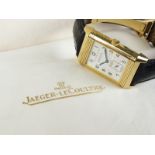 An 18ct gold Jaeger-Le-Coultre Reverso wristwatch