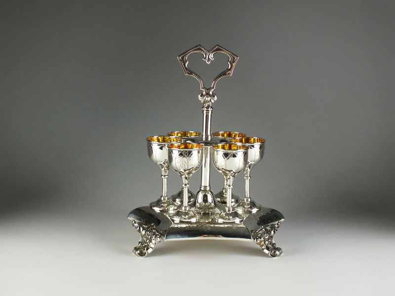 A Victorian silver egg cruet