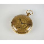 A mid 19th century 18ct gold open face pocket watch