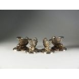 Four 19th century silver plated salts