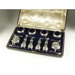 A Goldsmiths & Silversmiths silver cruet set