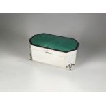 An Art Deco silver and enamel trinket box