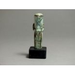 Egyptian, faience, Third Intermediate Period, 1069 - 664 BC; Female shabti with mummiform body,