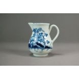 A Worcester porcelain sparrow beak jug, circa 1775, painted in blue with the Cannonball pattern