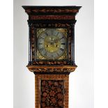 An early 18th century walnut and marquetry longcase clock with associated 11-inch dial and 8-day