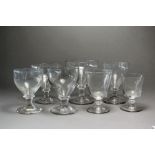 A collection of English glassware 18th/19th century comprising sweetmeats and rummers, assorted