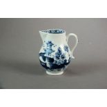 An English blue and white sparrow-beak jug, perhaps Liverpool