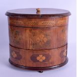 A RARE 19TH CENTURY IRISH KILLARNEY OVAL BOX AND COVER decorated with motifs and figures in