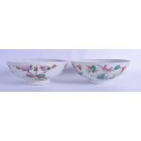 A MATCHED PAIR OF EARLY 20TH CENTURY CHINESE FAMILLE ROSE BOWLS Guangxu/Republic, painted with