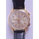 A VINTAGE 18CT GOLD CLARENZIA ANTIMAGNETIC WRISTWATCH with silvered dial. Watch 37 grams. Dial 3.