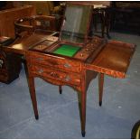 A GOOD GEORGIAN COMPACTUM, two drawer, with fold out mirror. 85 cm x 55 cm.