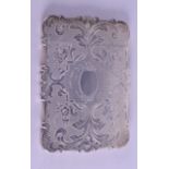 A VICTORIAN SILVER CARD CASE by Nathaniel Mills, engraved with extensive flowers. Birmingham 1852.