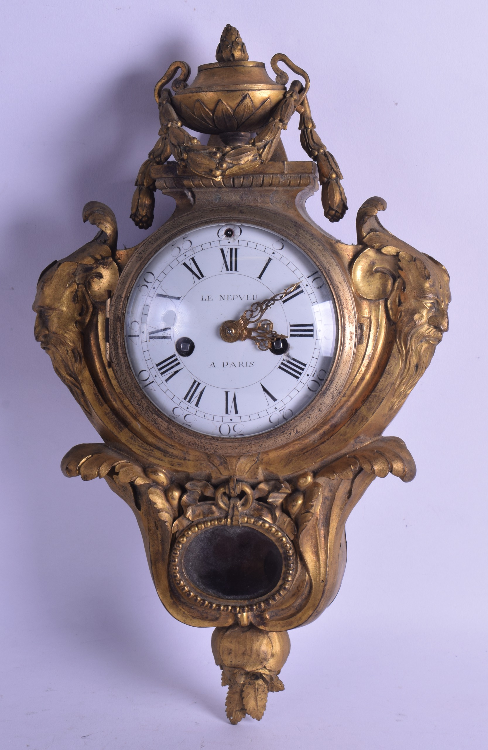 A FINE 18TH CENTURY LOUIS XVI ORMOLU CARTEL CLOCK by Nicolas-Antoine Le Nepveu, of small