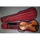 A CASED VIOLA, with two bow's. (3)