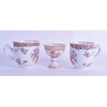 A MATCHED PAIR OF 18TH CENTURY CHINESE EXPORT FAMILLE ROSE COFFEE CUPS Qianlong, together with a