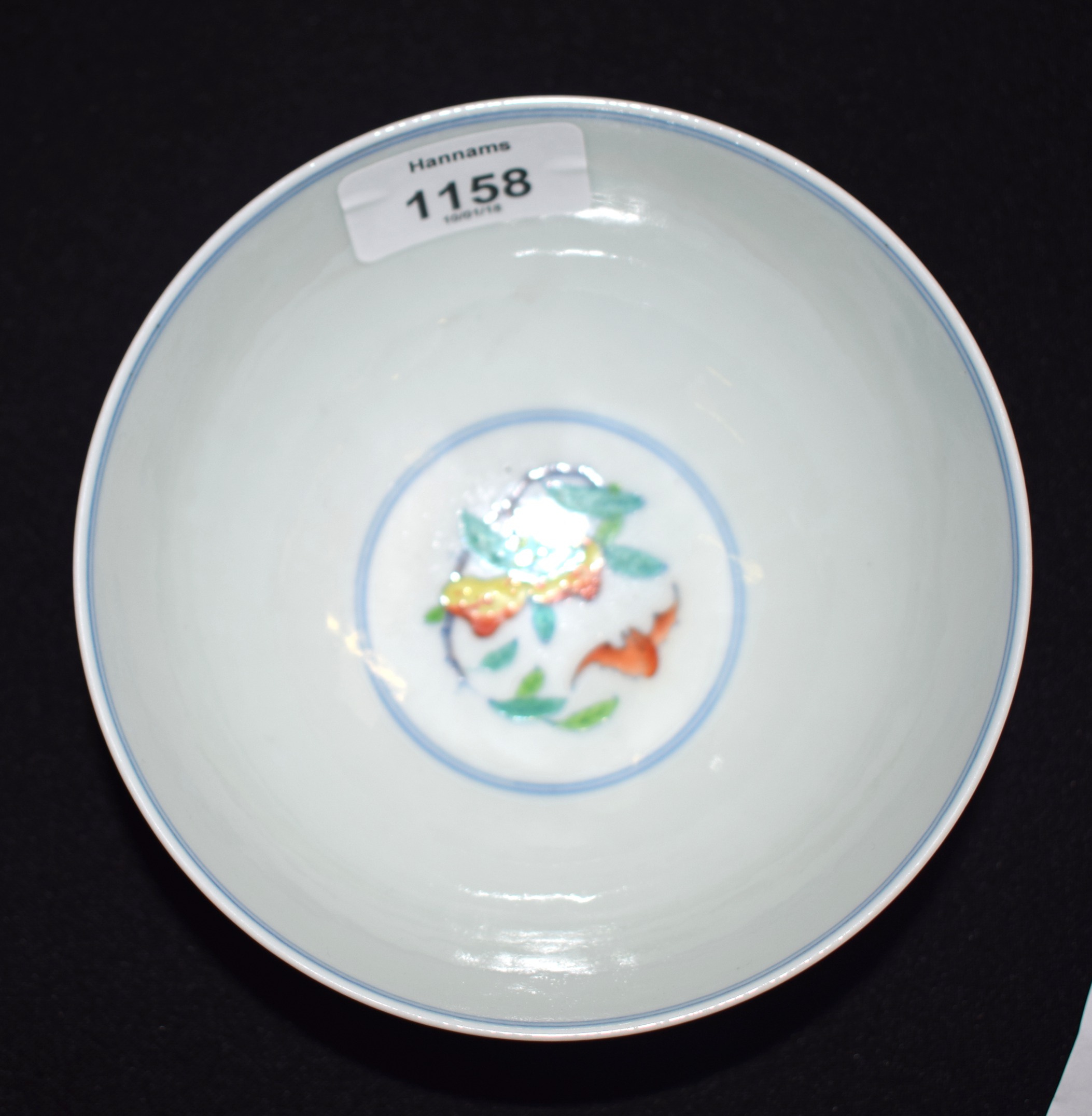 A CHINESE DOUCAI PORCELAIN CIRCULAR BOWL bearing Qianlong marks to base, painted with flowers and - Bild 13 aus 18