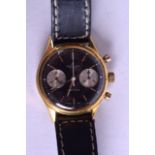 A VINTAGE BREITLING YELLOW METAL AND STAINLESS STEEL TOP TIME WRISTWATCH with black dial. 3.5 cm