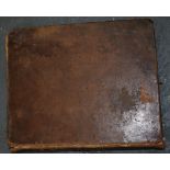 AN ANTIQUE BIBLE. 28 cm x 22 cm.