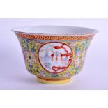 A 19TH CENTURY CHINESE FAMILLE ROSE TEABOWL bearing Qianlong marks to base, painted with floral