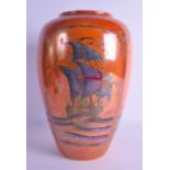 AN UNUSUAL ROYAL WORCESTER ARTS AND CRAFTS CROWN WARE VASE in the style of William De Morgan,