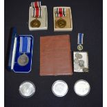 A SOLDIERS SERVICE BOOK, together with a group of medals. (qty)