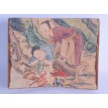 A CHINESE FIVE SECTION EROTIC FOLDING BOOKLET depicting figures within interiors and landscapes,