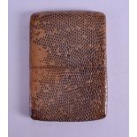 A VICTORIAN SNAKE SKIN CARD CASE. 6.5 cm x 9.75 cm.