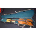 A CASED ANTIQUE VIOLIN.